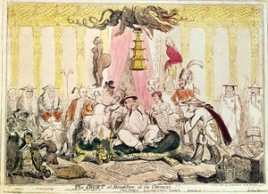 The Court at Brighton a la Chinese, 1816 by George Cruikshank